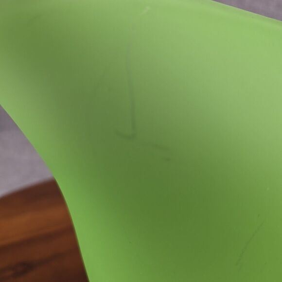 Pottery Barn Frosted Green glass fan vase 7.5” large Abstract Modern - Picture 9 of 12